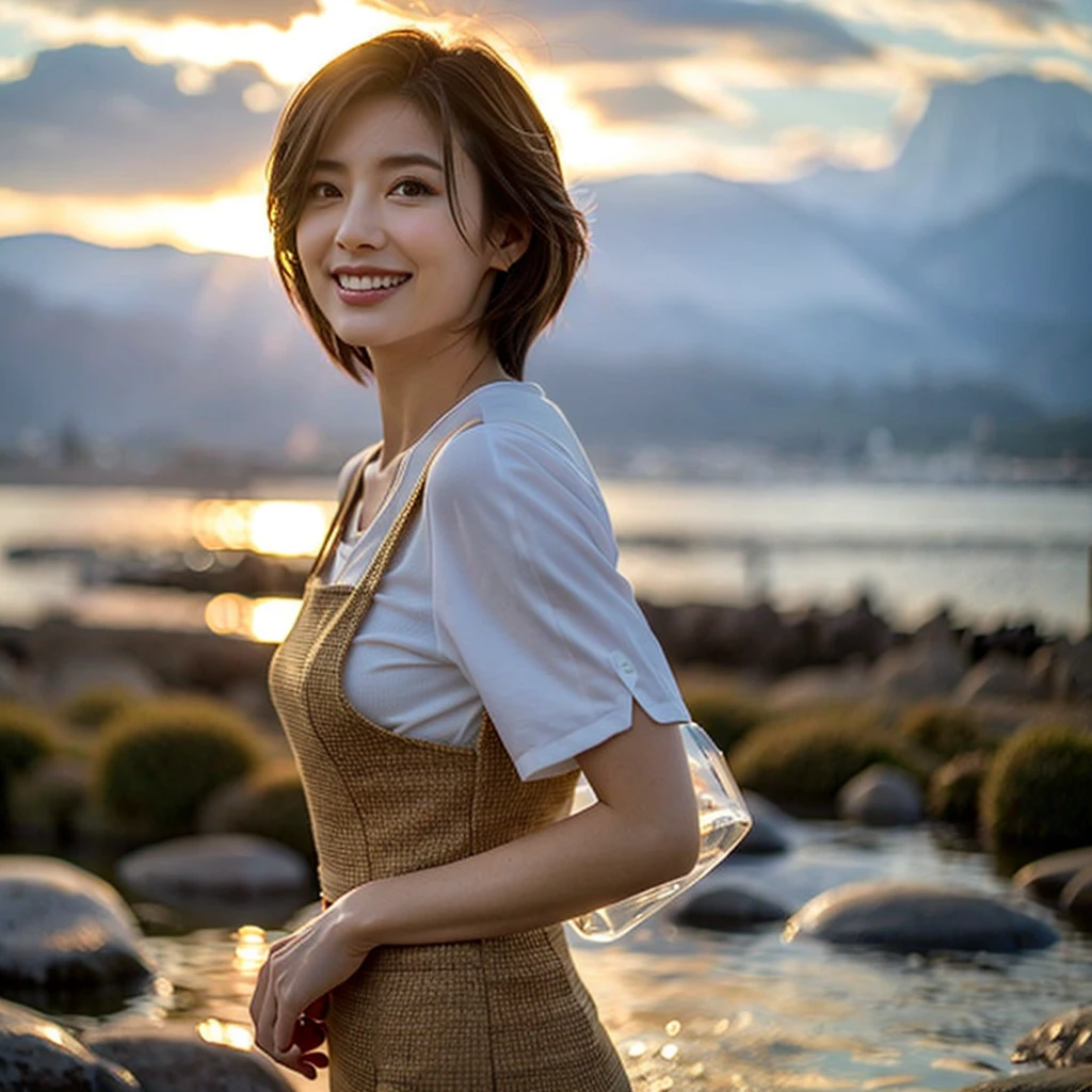 (Realistic, 超Realistic:1.4), 16K HDR, High resolution,((Whiskey Glass)),((Whiskey Bottle)),((Whiskey Glass)),Happy Smile、Short Hair,The best smile、Japanese Actress,so beautiful(It looks like the real thing),Evening Dresses,Cocktail Dresses、Whiskey Bottle、The Macallan、Johnnie Walker、、Old Parr、whiskey、Slim couple、Model Couple、(Realistic, Intricate details:1.2), Single Malt、scotch、Rocks glass、Shot Glasses、Whisky on the Rock、Scotland、Amazing view of the sunset sky and clouds、,Digital SLR camera, Soft lighting, Detailed Background, Volumetric lighting, Sharp focus, super Realistic 肌,so beautiful表現です,Cloud Effect:1.2、プロ品質のHigh resolution、Best Quality,Slim figure,Highly detailed face,Detailed eyes,Beautiful Lips,Excellent light particles,Cinema Lighting