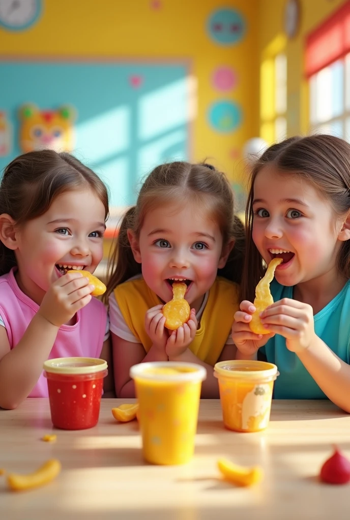 I want to create a photo scenario. Closed location with photo backdrop for a children's clothing campaign. A wall with a very light baby yellow color, with a lemonade stand made with Sicilian lemons and