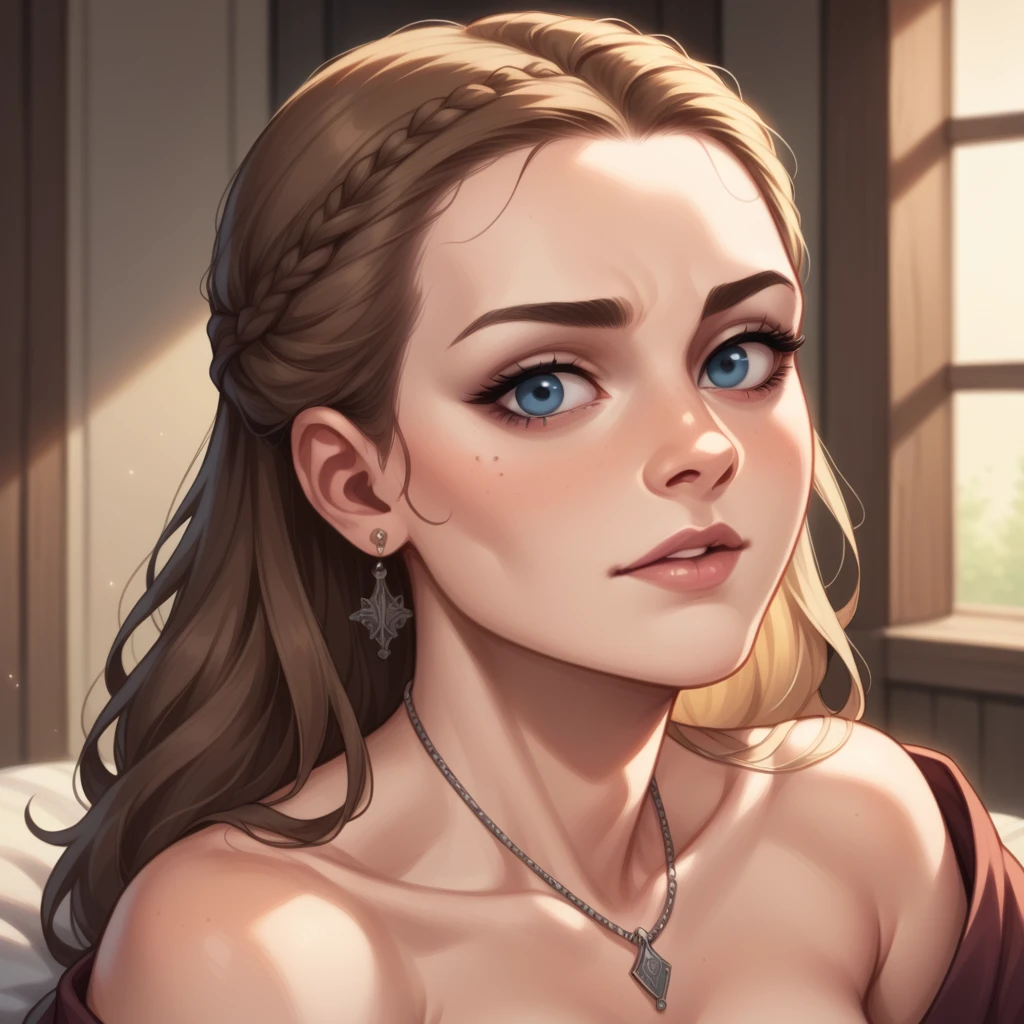 score_9, score_8_up, score_7_up, score_6_up, 1girl, hermione granger, leaning on tree, sexy face, , wearing cape, sexy , cute face , 18yo girl, light brown skin,hazel eyes, eyes clenched toghether, night, embarrassed deepthroat blowjob, nose blush, large saggy boobs, cleavage, chest up, torn bra, head grab by man, sucking, nipples , pov, natural colours, forest background, clouds, night,