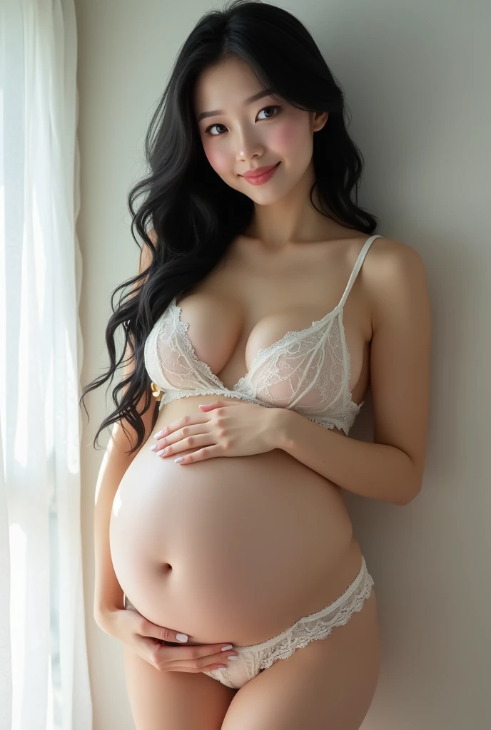 ((maximum quality、16K、masterspiece、:1.3))、sharpening Focus:1.2、Beautiful woman with a smile、perfect body figure:1.4、Slender abs:1.2、(Very short hair))、(larger:1.4))、(((JPOP Idol:1.3))、(Erotic Purple Lingerie 1.5))、(indoor)、Highly detailed facial and skin texture、detailed eye、Double eyelidd、((a-pose))、(Seductive))、shinny skin、((Hot:1.6))、((spread leg))、wide ass、pregnant woman、 earings、gyaru、Big cleavage、、Open legs、chest sticks out、28 years old、a Pretty、Very Shorthair、Sorrisos、chubby figure、large udder cleavage、large ass、High leg cut,Tattoo on the arm