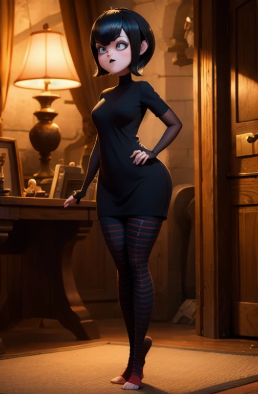 Mavis in her vestibulo standing in seductive pose thick legs big bust and big butt 