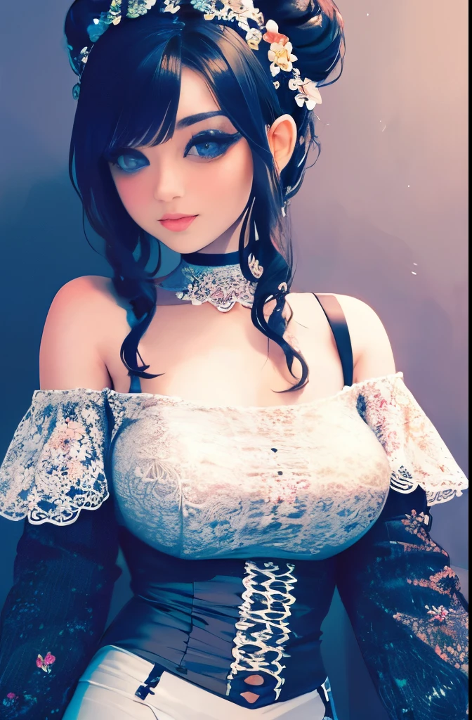 (masterpiece:1.4, best quality), (intricate details), unity 8k wallpaper, ultra detailed, beautiful and aesthetic, 1girl, solo,(multicolored hair, two-tone hair, black hair, purple hair, green eyes, large breasts),, cateyes, dynamic pose, (cowboy shot:1.2), perfect lighting, perfect detailed face, detailed eyes, highly detailed, detailed background, intricate custom, lively texture, pasties, various types of pasties,<lora:pasties_lora01:0.7>,