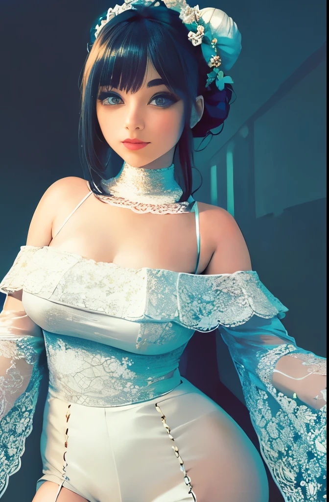 from behind,backwards,1 girl,(highly detailed skin),beautiful胸,big breasts,white skin,pointed chest,erect nipples,(fantasy art,best image quality,surrealist portrait,(8k),Super realistic,最high quality, high quality, High resolution, high quality texture,high detail,beautiful,Detailed,Very detailed CG,detailed texture,realistic expression of face,masterpiece,sense of presence,dynamic,bold),bob hair,(thin hair),(soft hair),(straight hair:1.5),long flowing bangs,extra light coppery amber hair,hair above one eye,knit dress