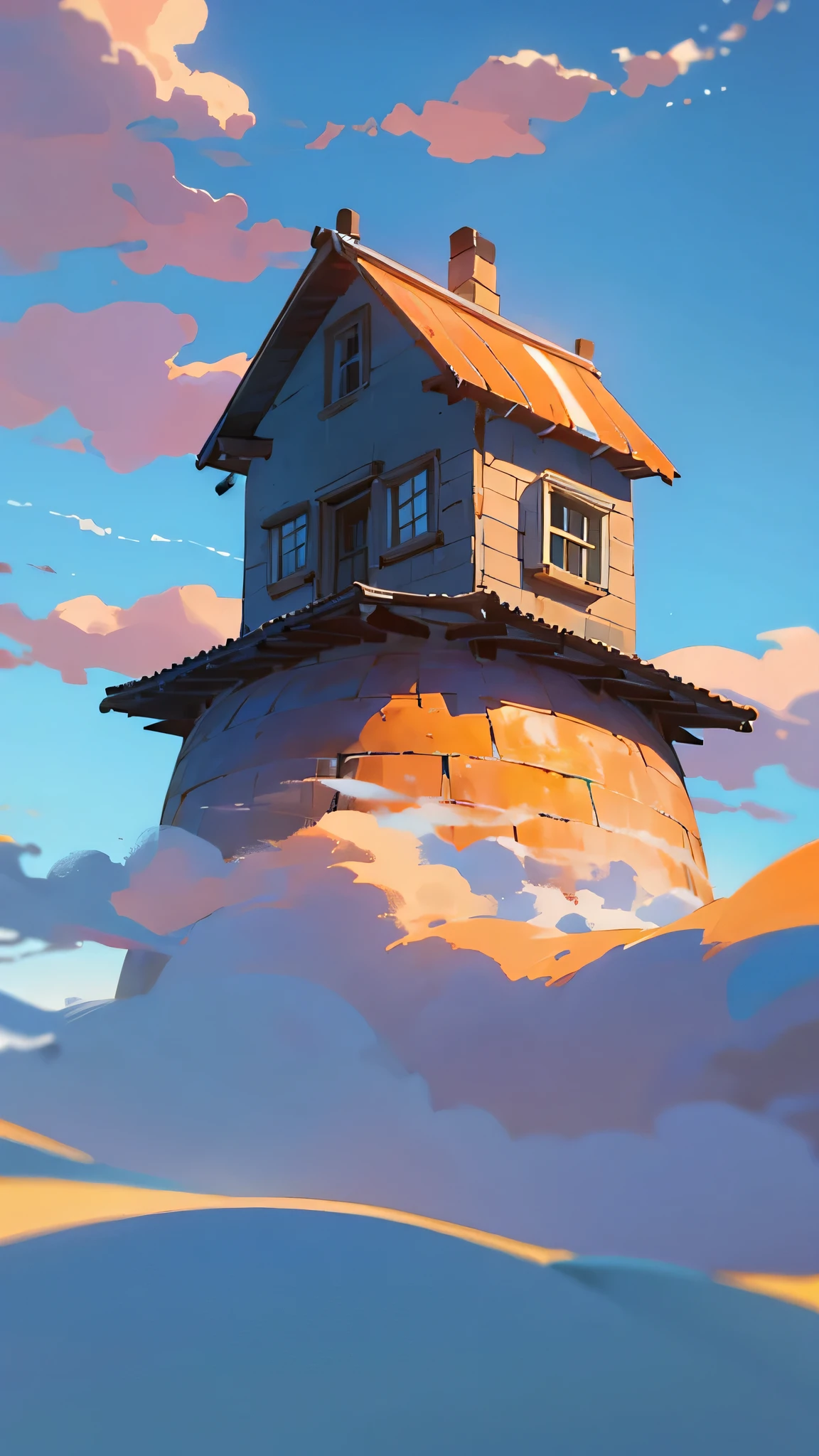 <lora:AlexAndreev:1>strange house by simon stalenhag and Edward Hopper