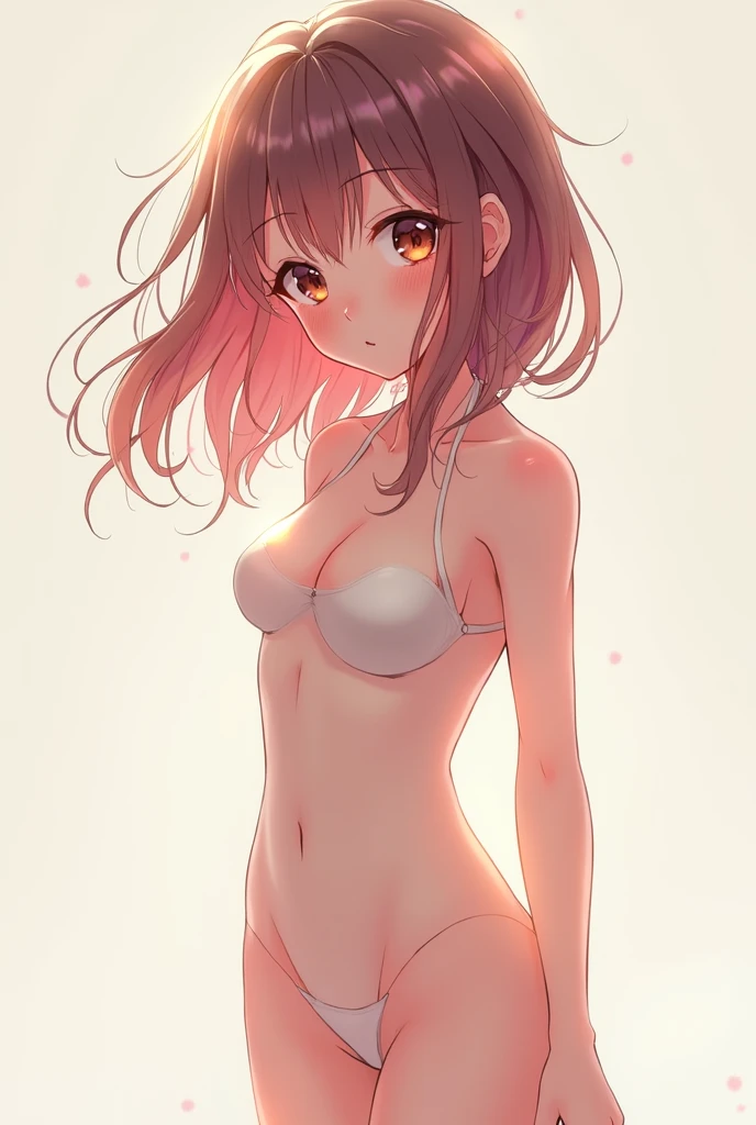 1girl, light brown hair long, no clothes, dick right in front of face