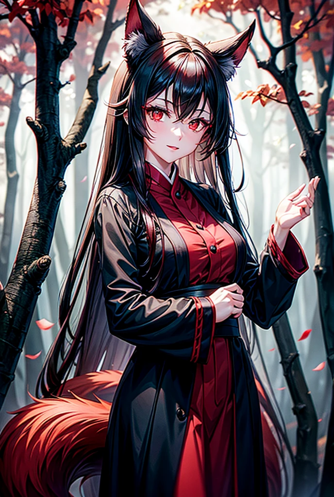 lora:flat:-1.2, masterpiece, best quality, 4k, 8k, 1 woman, solo, pale skin, tall stature, long hair, blunt bangs, side braid, black hair, ugly face, bad face, bad eyes, droopy eyes, unclear eyes, ruby red eyes, lemon yellow eyes, pale skin, black eyeliner, black eye shadow, heterochromia, slender frame, frightened, ofuda, jiangshi costume:1.2, sheath long skirt, China dress, fang, horror, coffin, forest, dark night, stormy weather, fog, from front, cowboy shot, look at viewer, paw pose,