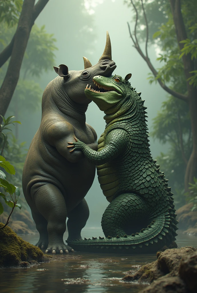 a large alligator is fucking a small raccoon cub on a riverbed, river, forest, feral, animal penis, tapering penis, (((duo, anal sex, anal penetration, size difference, ridiculous fit, large penetration, big penis, doggystyle, urine, stomach bulge, deep penetration, hyper stomach bulge, side view)))
