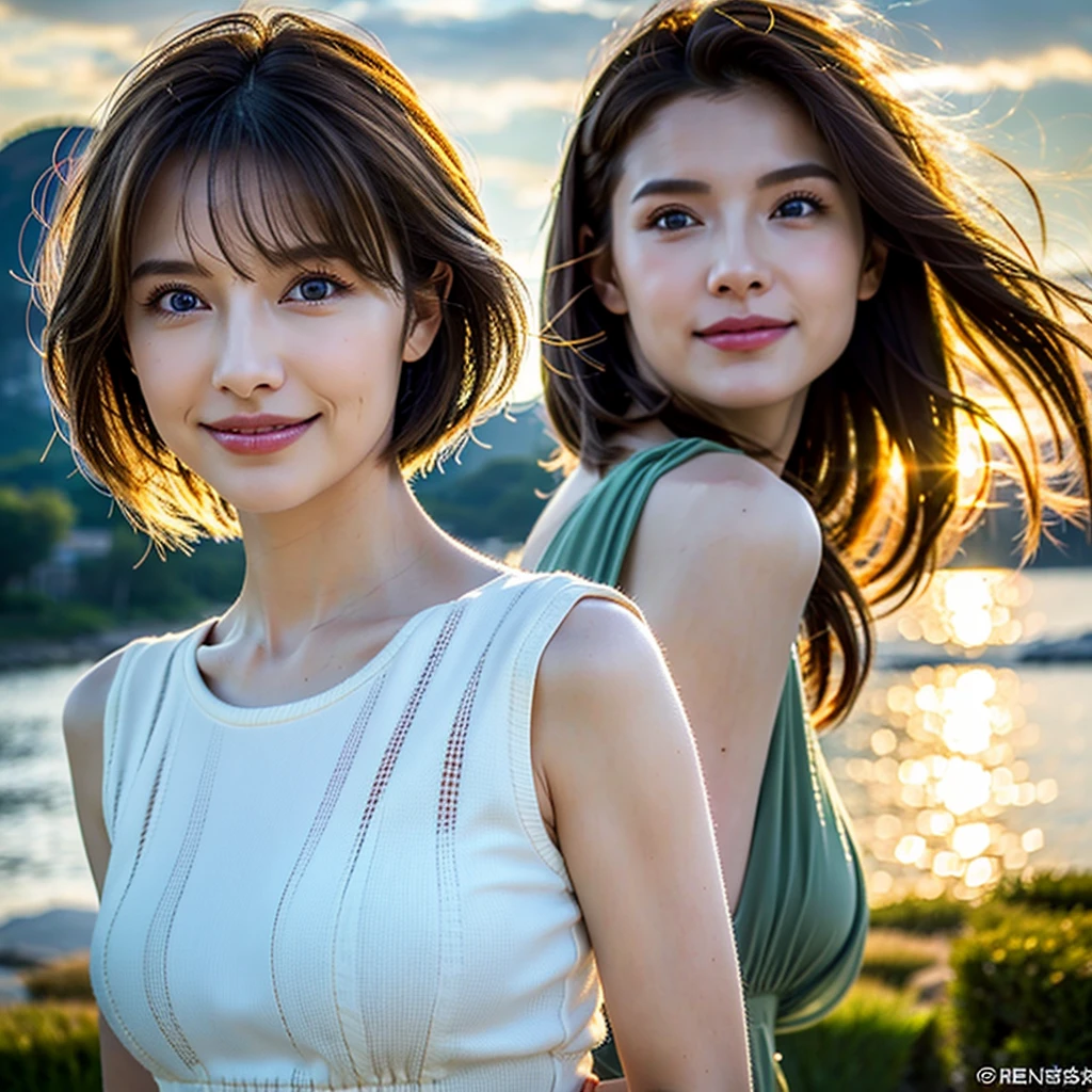 (Realistic, 超Realistic:1.4), 16K HDR, High resolution,((Whiskey Glass)),((Whiskey Bottle)),((Whiskey Glass)),Happy Smile、Short Hair,The best smile、Japanese Actress,so beautiful(It looks like the real thing),Evening Dresses,Cocktail Dresses、Whiskey Bottle、The Macallan、Johnnie Walker、、Old Parr、whiskey、Slim couple、Model Couple、(Realistic, Intricate details:1.2), Single Malt、scotch、Rocks glass、Shot Glasses、Whisky on the Rock、Scotland、Amazing view of the sunset sky and clouds、,Digital SLR camera, Soft lighting, Detailed Background, Volumetric lighting, Sharp focus, super Realistic 肌,so beautiful表現です,Cloud Effect:1.2、プロ品質のHigh resolution、Best Quality,Slim figure,Highly detailed face,Detailed eyes,Beautiful Lips,Excellent light particles,Cinema Lighting,blue eyes,