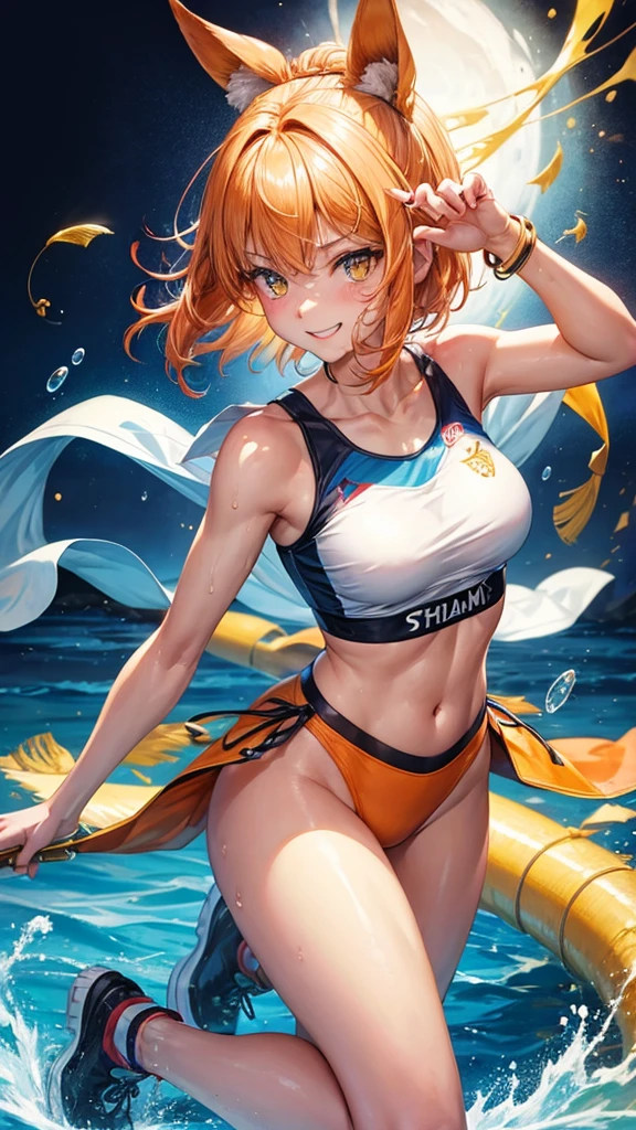 (((masterpiece))), ((best quality)), detailed, solo, 1girl, competition swimsuit, seductive pose, (rain), medium breasts, looking at viewer