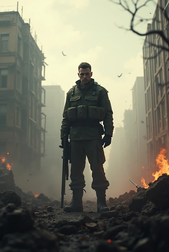 (post apocalyptic man) ,wearing  post apocalyptic clothes ,(destroyed city after nuclear blast),warzone, (post apocalyptic), looking down a hill, spicked necklance, holding a gun, sitting on a dieselpunk car, covered in blood, horror
BREAK
(masterpiece, best quality, ultra realistic, 4k, 2k, (intricate, high detail:1.2), film photography, soft focus,
RAW photo, photorealistic, analog style, subsurface scattering, photorealism, absurd res), ((closeup))