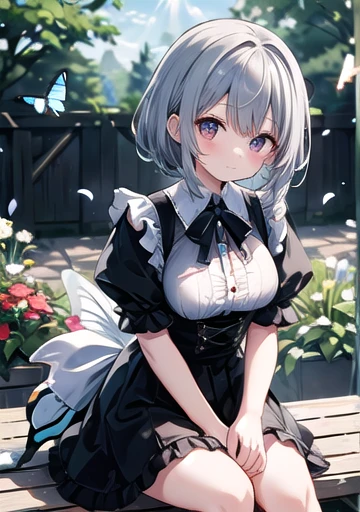 HighestQuali,tmasterpiece,1Blittle girl,Petite and cute,daffodil,White color hair,white dresses