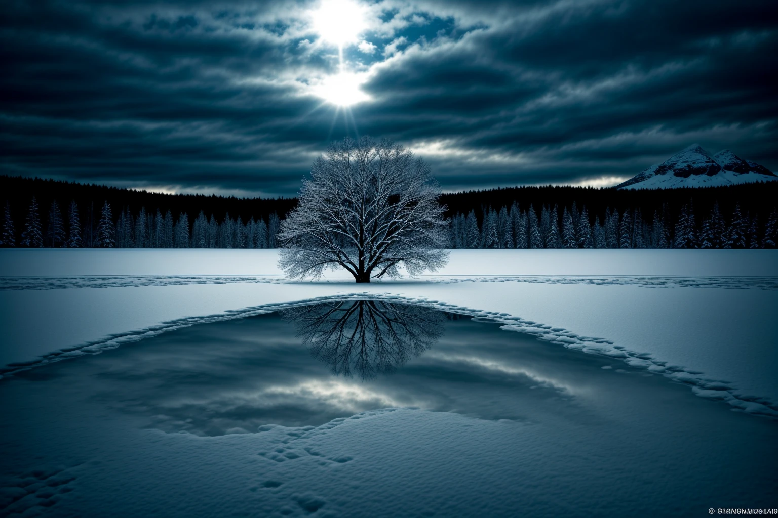 masterpiece, best quality, Cinematic photo of the image shows a scene from nature where drastic climate change is taking place. In the center of the composition, the Earth is observed, which begins to freeze and regain its original strength and vitality.

Around the planet, You can see vast landscapes covered in snow and ice. Huge glaciers stretch across the horizon, reflecting the light of a cloudy and greyish sky. the trees, that previously looked withered and lifeless, Now they stand strong, with its branches laden with frost.

As the Earth cools, a feeling of renewal and balance is perceived. Animals, who previously struggled to survive, They now move with confidence and grace through this new winter environment.. Little snowflakes fall gently, creating a serene and calm atmosphere.

In the center of the scene, The Earth appears to be pulsating with renewed energy, as if regaining its strength and rejuvenating after a period of imbalance. This image conveys a message of hope, showing that nature has the ability to regenerate and reclaim its balance, even in the face of the challenges of climate change.

, photograph, Animal Planet film, highres