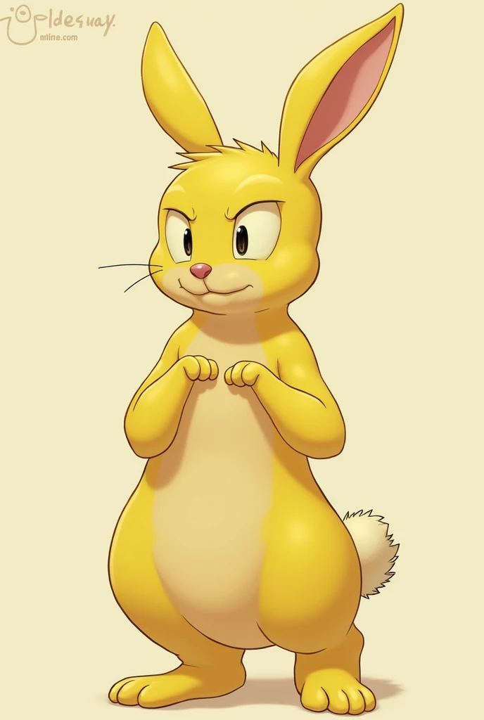 cream the rabbit, ,on all fours,back view