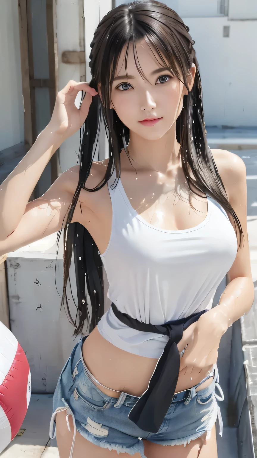 (Highest quality)、(Realistic:1.4)、(Crying Mole:1.4)、(High School Uniform:1.4)、((masterpiece,Highest quality:1.4))、(8k:1.4)、(The whole body gets wet with water:1.4)、(Focus on the upper body:1.4)、(skirt-lift:1.4)、alone、bangs、Look straight into the lens、Brown eyes、Big smile、alone、Heavy makeup、(Black panties:1.4)、(garter belt)、(Big Breasts:1.4)、Small Mouth、(Long black hair:1.4)、One Girl、23 years old、((Perfect Fingers:1.4))、(Detailed facial depiction:1.4)、Symmetrical body、(Symmetrical eyes:1.1)Symmetrical face、There is a shadow、Droopy eyes、(Spread your legs:1.4)、Long eyelashes、Double teeth、(Aligning your teeth:1.4)、Sharp contours、Shooting with a single-lens reflex camera、Korean Idol、Sleep on your back、Thin and well-formed eyebrows