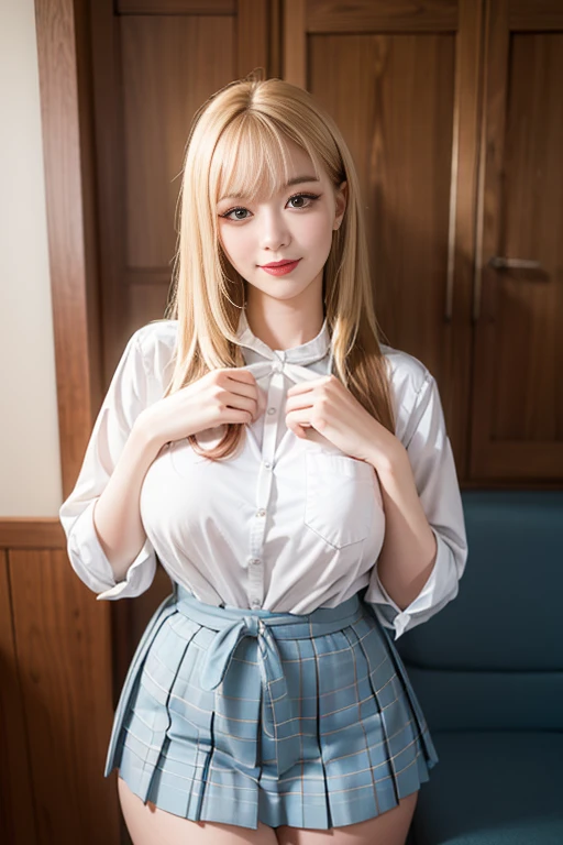 NSFW,(masterpiece, best quality), nsfw,
1girl, sitting, spread legs, hands on pussy, spread pussy, close-up pussy, from below
BREAK girl, 15 yo, (loli:1.3), blonde hair, medium hair, (curly hair:0.8), diagonal bangs, gal, red eyeshadow, (turime:1.3), pink eyes, ultra detailed eyes, (large breasts:1.1), (pink lips),
(jitome:1.3), sleepy, (blabk eyes, empty eyes:1.3), heavy breathing, grin
BREAK school uniform, (light blue collared shirt:1.4), (long sleeves:1), collarbone,
(open clothes:1.2),nipples
BREAK (grey skirt:1.1), bottomless
BREAK myroom, couch,