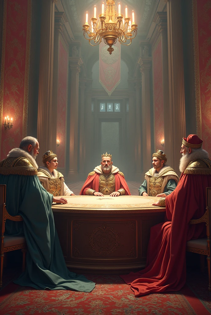 (tmasterpiece,best qualtiy),A man in a cloak at the table,There are twenty faces of dice and candlesticks on the table,darkened room,anime big breast