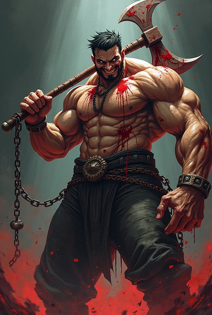 Full body、always bloody、Bloody、Bloody、Top image quality、masterpiece、8K、kook、Strongest、Atrocious、The Monster、Murderous ghosts、Force、wrestler、Musculoskeletal augmentation々、musculature、fear face、Ultra-obesity、chubby、fatness