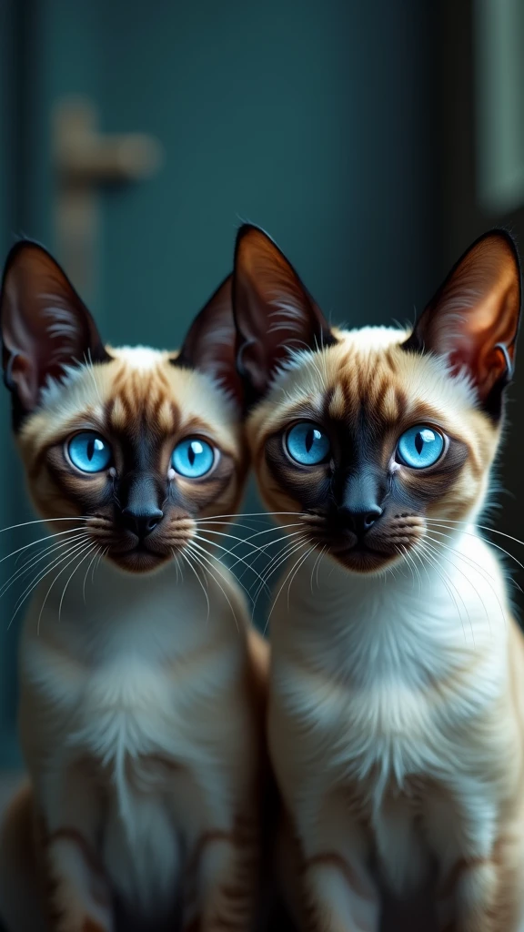 "A young, realistic Siamese kitten, ultra high-quality, a beloved pet, incredibly beautiful with blue eyes. 4K."