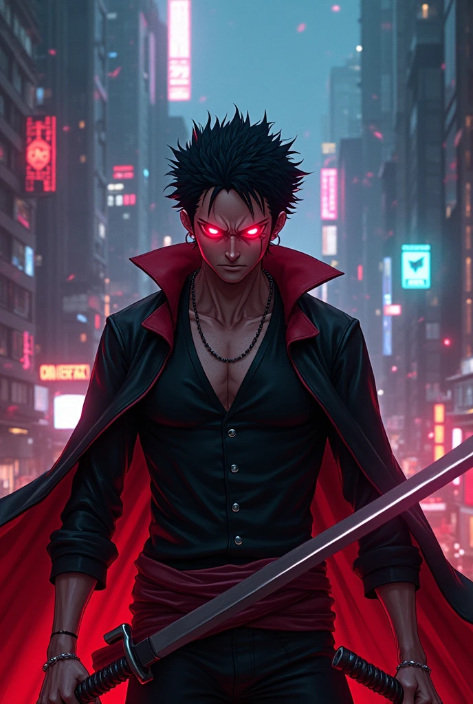 Make an image of a Tokyo Revenger guy with a flag similar to The Skulls