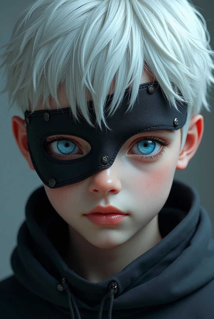 White haired twink with a fold for an eyepatch