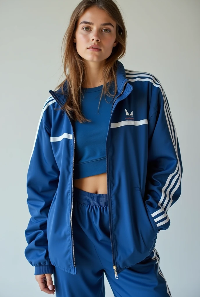 Realistic young sexy crop hoodie outfit