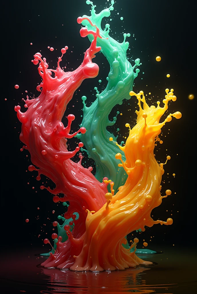 abstract, explotion, photorealistic, Food fruit LIQUID SPLASH, 3D BEEPLE STYLE, 8 k, 32 k, HDR, realistic,
