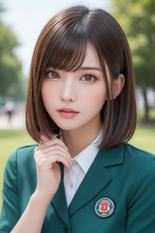 One Girl, (Beautiful girl, Delicate girl:1.3), (:1.3),
break, (uniform, Seraphim:1.3),
break, Very beautiful eyes, (Symmetrical eyes:1.3),
break, (Lush green park:1.3), Perfectly shaped fingers,
break, Small breasts, Brown eyes, Parted bangs, Brown Hair,
break, (Eyes and face are detailed:1.0),
break, (masterpiece, Best Quality, Ultra detailed face, 8k)