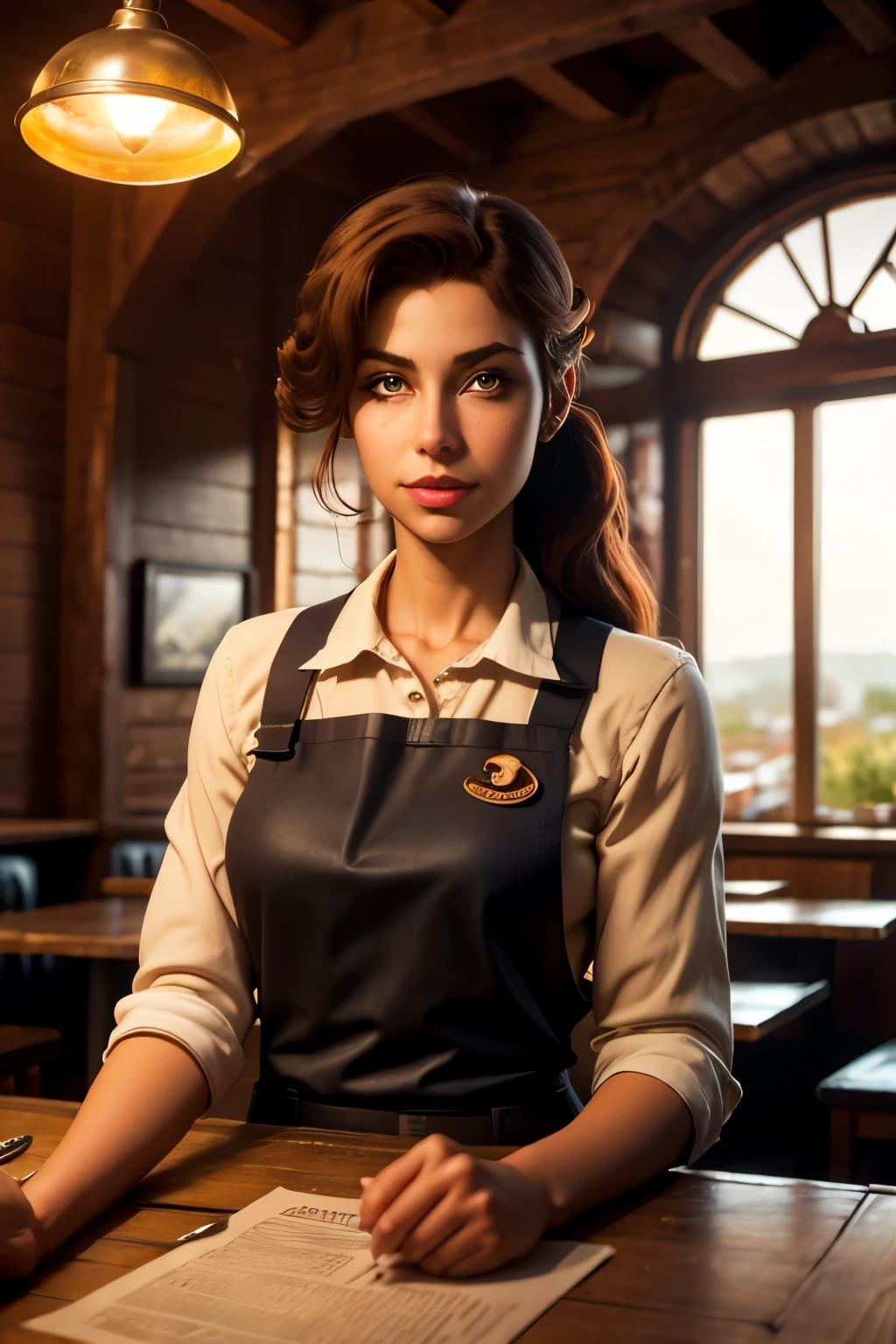 Waitress，In a cozy restaurant