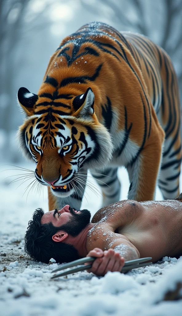 Furry, gay, male tiger, male wolf, bathroom, penis, breeding