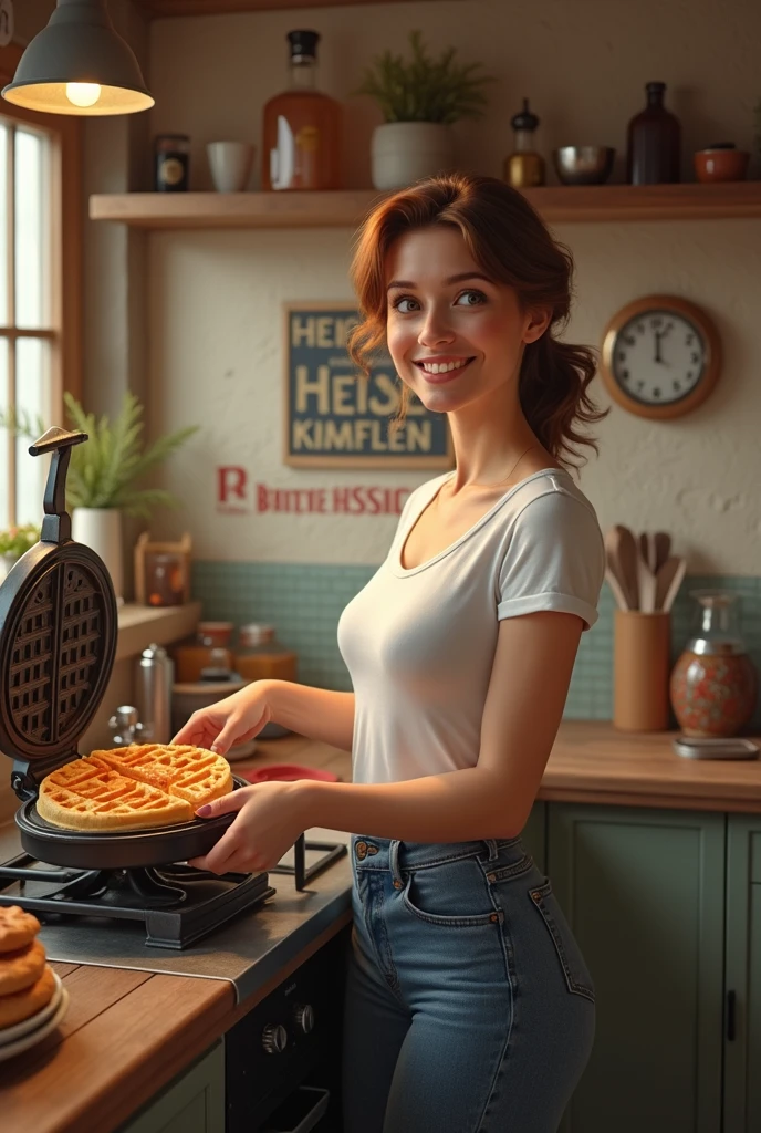 headshot of S161_GuinevereHuney, a stylish woman, in a (kitchen:1.1), wearing an (apron:1.1), (8k, RAW photo, best quality, depth of field, ultra high res:1.2), (absurdres, intricate, photorealistic, masterpiece, ultra-detailed:1.3)