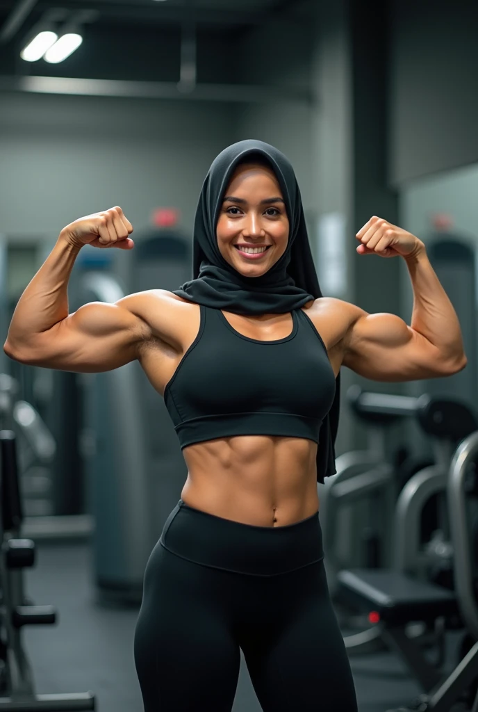 Lace blindfold,  ((SHORT HIJAB)), ((Flat chest:1.7)), (dynamic photograph of a 58 year old Indonesian woman), (slim top, cotton panties), (straight non curly hair), (highly detailed face:1.4), (vascular muscles and abs:1.3), (background inside light, bright, private gym:1.1), (8k, uhd, dslr, high quality, cinematic lighting, bokeh), (dramatic, award winning photography, incredible masterpiece:1.3), (((sexy sultry stare at camera:0.8))), close up, ((she is ready to dominate you:0.5)), ((beautiful feminine face)) (she is a champion MMA fighter), add_detail:1, ((Wearing strapless pastel)) lace yellow fluorescence , from behind view, seductive pose, straddling ,