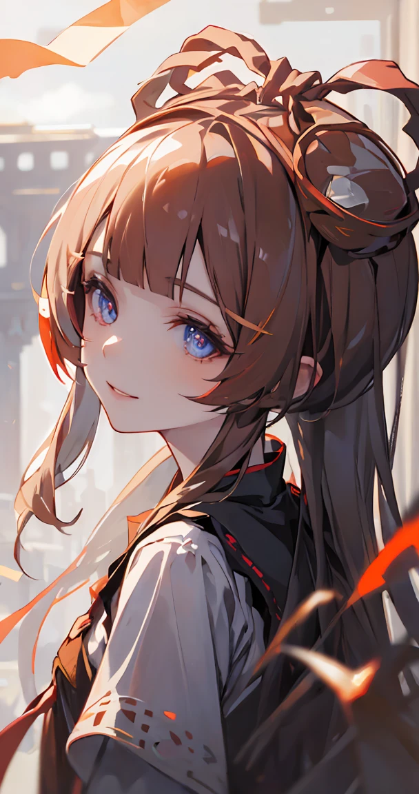 highres, highest quallity, illustration, cinematic light, ultra detailed, detailed face, (detailed eyes), best quality, hyper detailed, masterpiece, 1girl, ((yaoyaodef,)) cute, dmiling, petite, (detailed face), backlighting, light rays, (high contrast), (colorful),