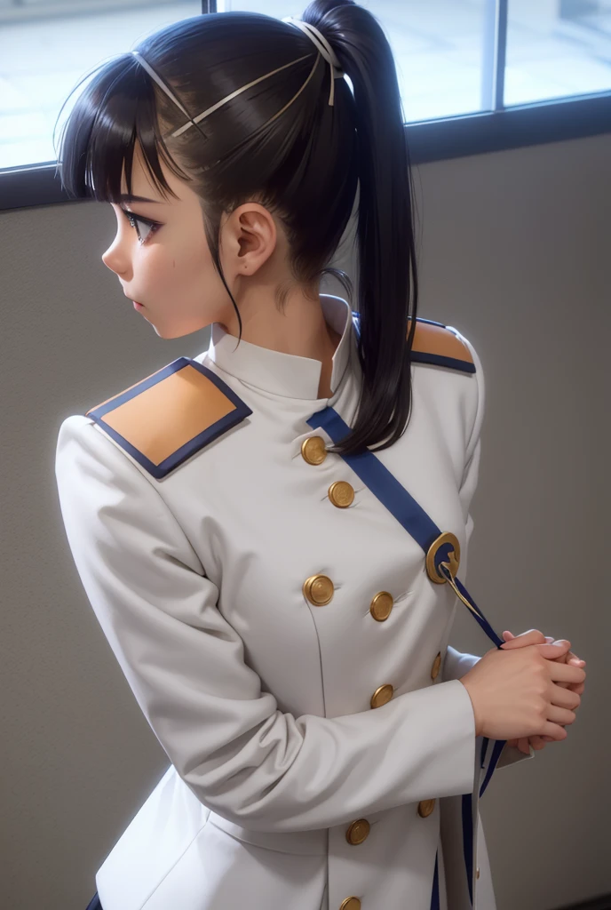 ponytail,Mio Sakamoto,Naval uniform(Xiejin:1.5),Shaved pussy,tits,Slightly small chest