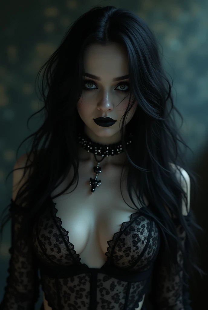(best quality, hyperdetailed photography:1.2), beautiful Indian lady, ((dark black lipstick)), freckles, gothic makeup, soft light, curvy figure, head and breast portrait, cover, (detailed beautiful face, detail skin texture, ultra-detailed body:1.1) sexy vampire women, closeup
