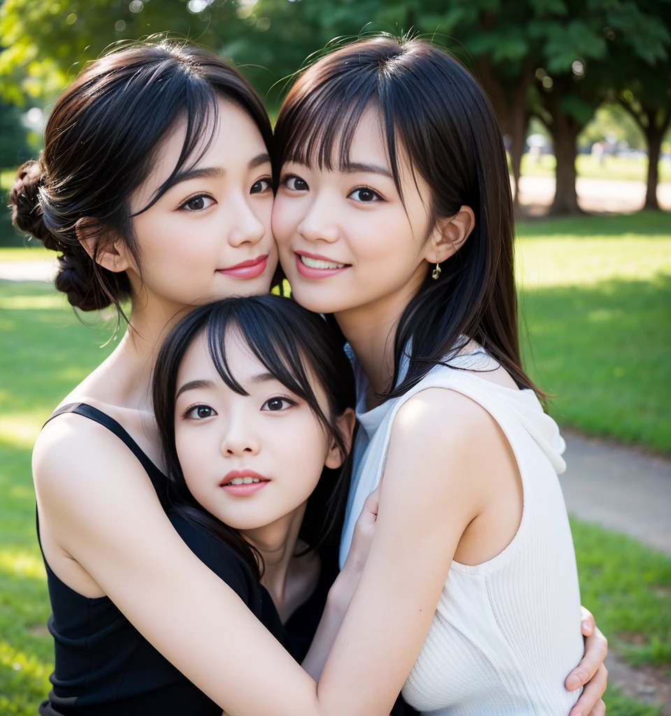 Two 4 mature women、Very beautiful、The cutest Yuriko Ishida、Best Quality、8k、Best image quality、The background is outdoors、Around town、Professional Lighting、Natural Light、Ultra-high resolution、Clear photo、Beautiful and delicate skin、No makeup、thin、baby face:1.6、White skin:1.8、Exquisite appearance、Two people who love each other:1.8、{{kissu2 people々々々:1.8、Embrace each other:1.8、Someone&#39;chest:1.8、