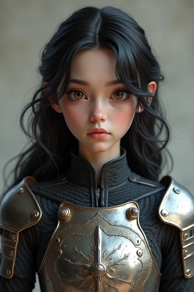 (masterpiece, best quality:1.4), official art, absurdres, violaceaess, cute face, beautiful eyes, upper body, (arch back, arms behind back:1.1), medieval, silver armor, engraving silver breastplate, (ultra detailed engraving, detailed carving:1.2), (geometric:0.8), from above, looking at viewer, (tearfilled eyes, angry, blush:0.9), small head, sharp focus, facelight, dynamic lighting, cinematic lighting, dramatic shadow, highres, ultra detailed, finely detail, extremely detailed, detailed eyes and face, sharp pupils, realistic pupils, simple background, dark background, small waist, dark blue eyes