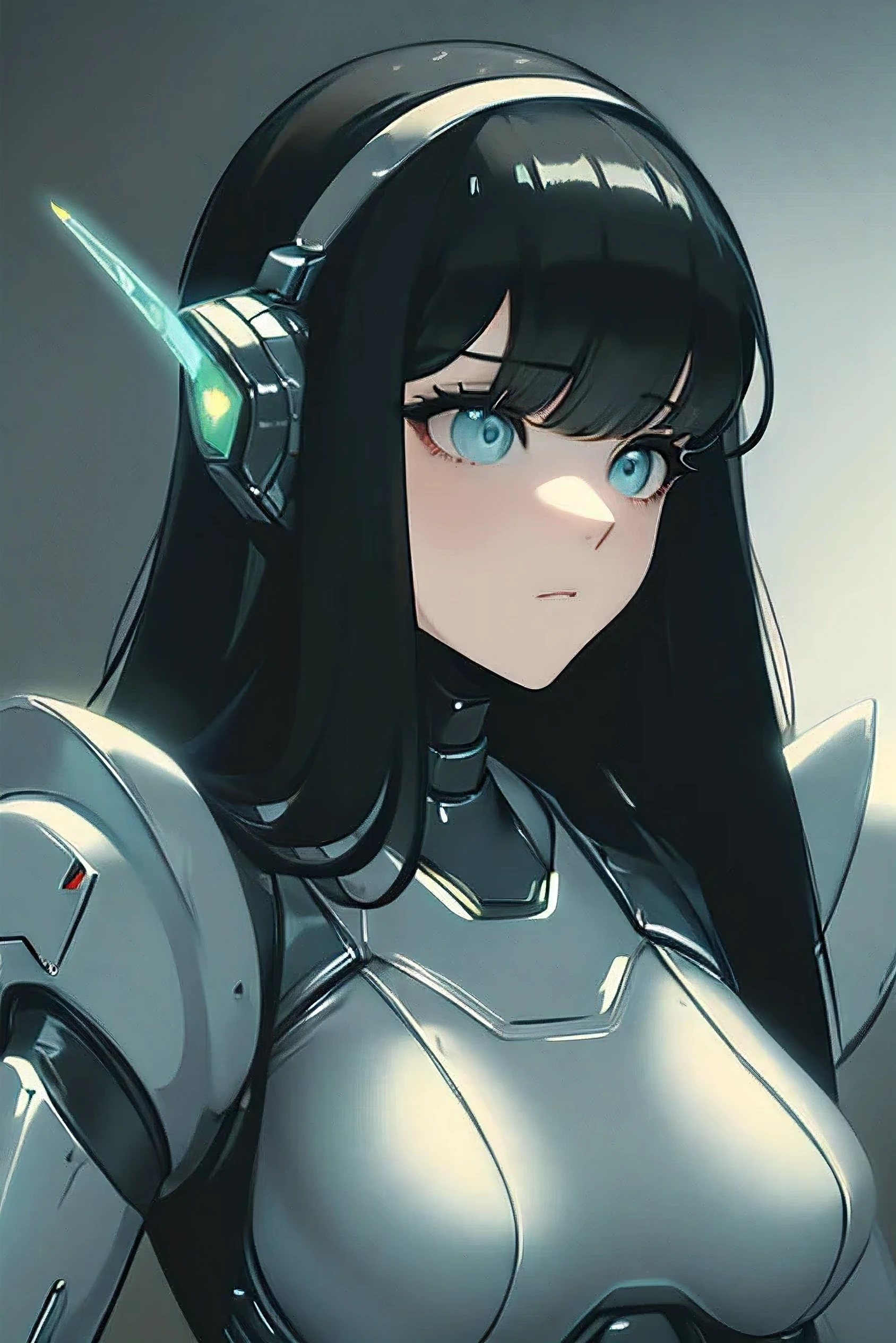 (masterpiece),(Highest quality),(Super detailed),(Best illustrations),(Best Shadow),(Absurd),(Detailed Background),(so beautiful), 16K, 8K, 4K,(Best Shadow),robotization,woman ,big bust,Robot Joint ,Metal skin,Black robot Suit,long hair,a black robot suit that covers the whole body,robot hand,cyber bodysuit,mecha head,robotization, transforming into robot,(Detailed hands and fingers:1.2),perfect anatomy,cybernetic girl,sci-fi armor,cyborg girl,Wires are connected to the back of the body,no uncovered skin
