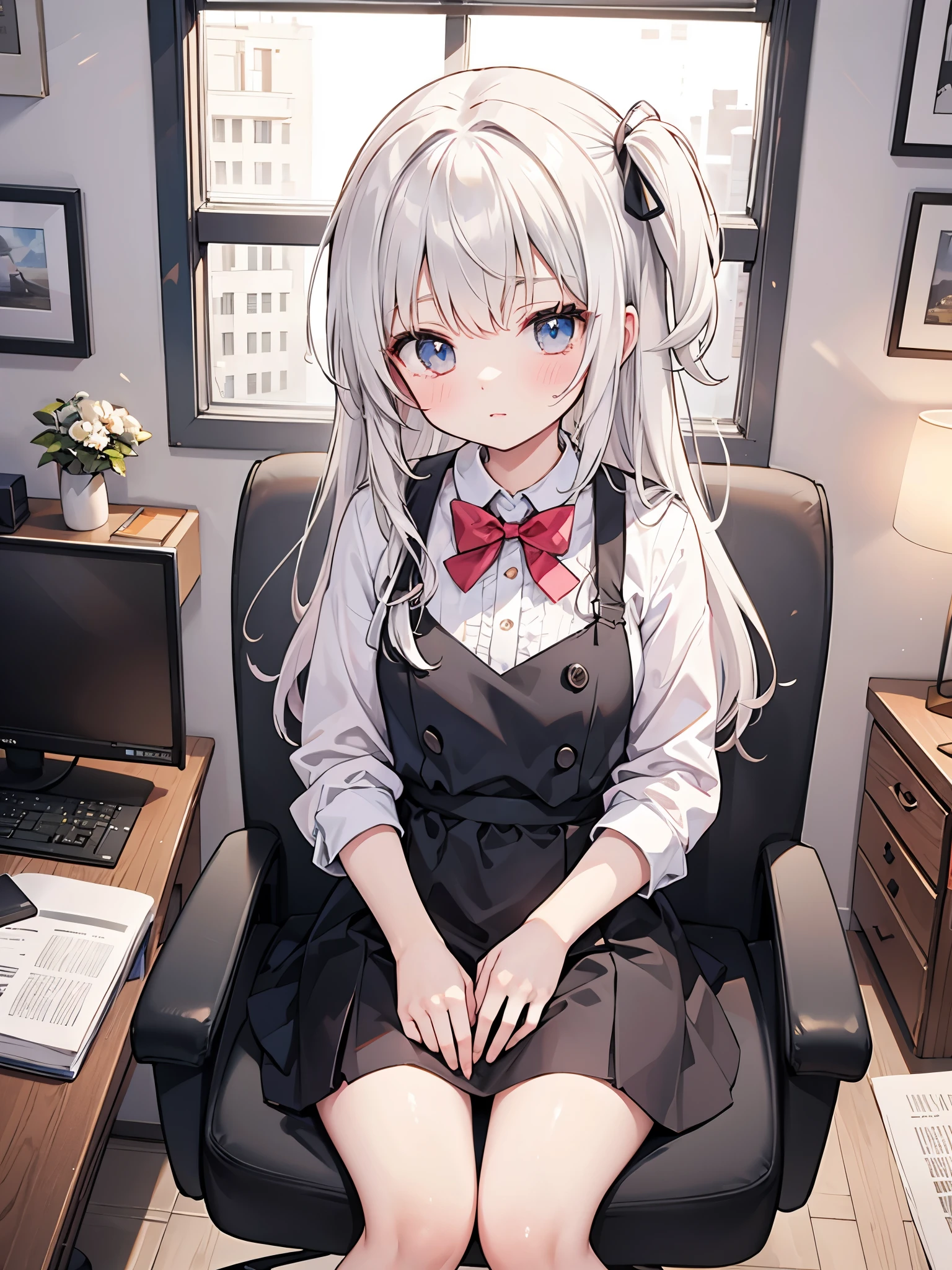 ((Best Quality, 8k, masterpiece: 1.3)),people間の***,１people,１peopleで,((Petite,Glamorous Body,Curvy)),cute,(((Around 10pm,My Room,At the desk,I sit in a chair and study tomorrow&#39;s homework.,Many posters on the wall,There are lots of figurines on the shelves.))),Dark night sky,((A little sleepy look)),((Long black hair)),Beautiful emerald green eyes,(((Wearing light pink loungewear))),