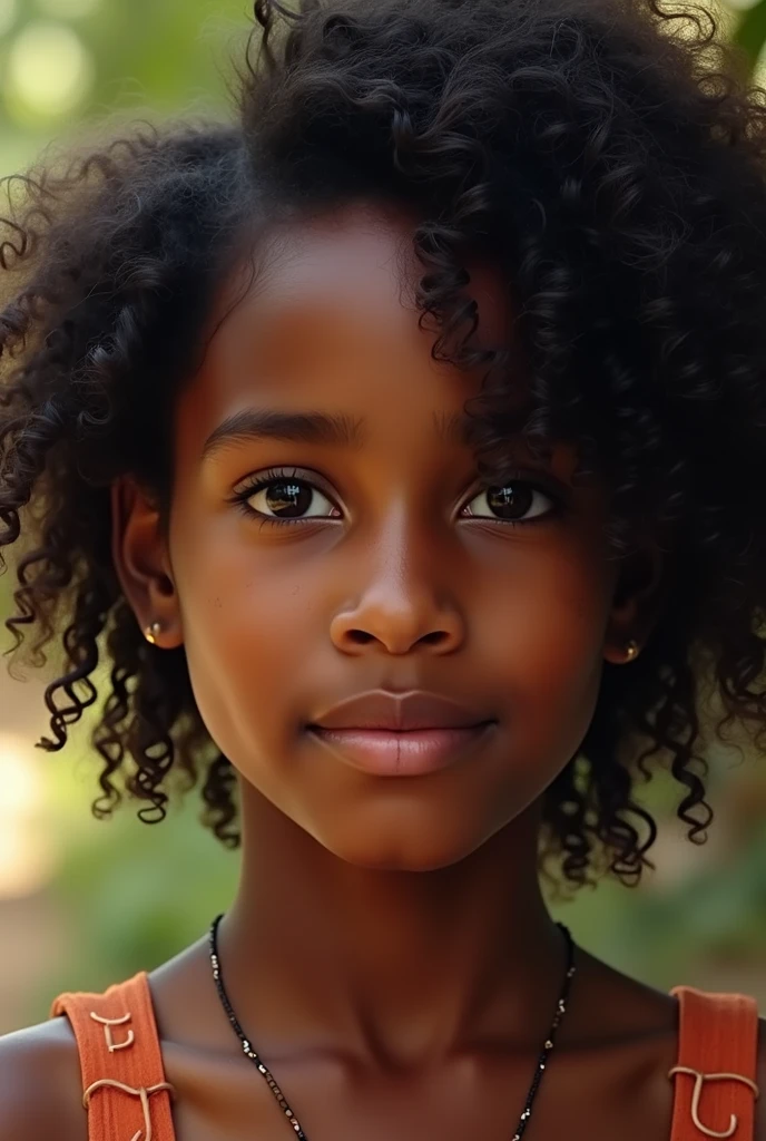 Detailed and realistic portrait of a stunningly beautiful 14-year-old African-Arabian girl with, gorgeous beauty, beauty queen, cute round eyes, cute snub nose, black eyeshadow, big eye lashes, oscuro, cabello desordenado, tomado afuera, looking at the camera, sweet smile, full winning smile with visible teeth, smiling with the eyes as well, very dark skin, full of joy, very full lips, very full lips with wet lipstick, she is in love with the photographer and shows it,she wants the photographer and you can see it in her eyes, Soft natural lighting, portrait photography, Magical photography, Dramatic lighting, Foto realism, ultra detallado, intimate portrait composition, whole body, front view just slightly tilted to the side, full body, pubic area fully visible, little ass, very dark skin, she is hot and horny, a lot of sweat on her body, sweat trickling down her body, wet body, she likes to sweat, you can clearly see the nipples, warm summer rain coming down, she is very wet, wet hair, nude, nude, nude, no clothes, vagina, breasts, not hiding breasts, not hiding vagina, clothes super transparent and thin and small, you can see the whole outline of the breast, you can see the nipples, natural nipples,you can see the whole vagina slit