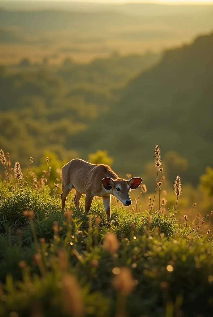 Miniature photography, Savannah, Wide Shot, Bokeh, From above, 