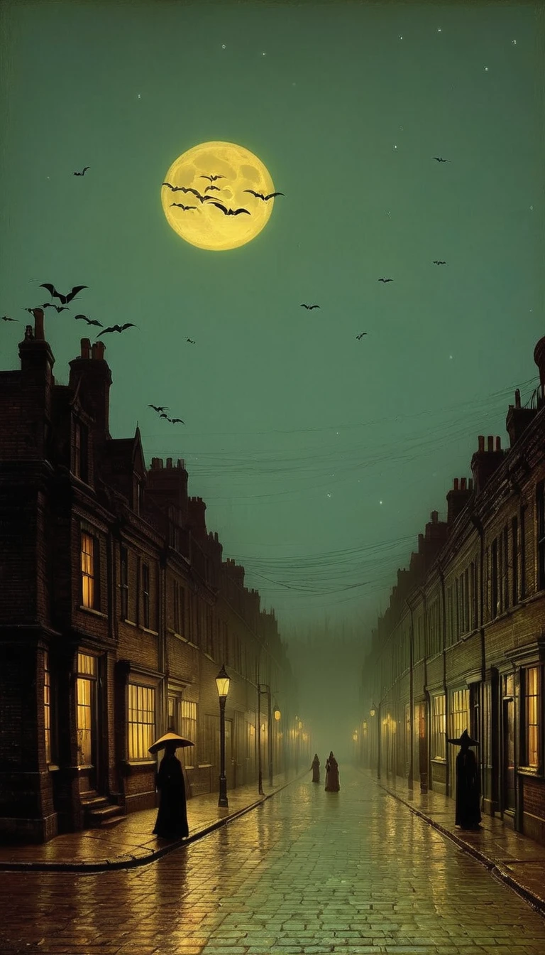 Halloween Night in the Style of John Atkinson Grimshaw