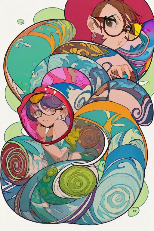 (masterpiece, best quality:1.3), (flat color:1.3), (colorful:1.3), looking at viewer, 1girl, solo, floating colorful water, (2D:1.3), sd_vaporwave, naked portrait, nude photography
