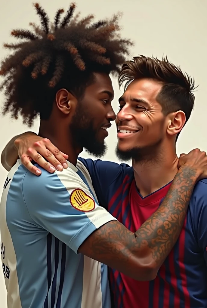Neymar and messi both covered in soap, making out totally naked