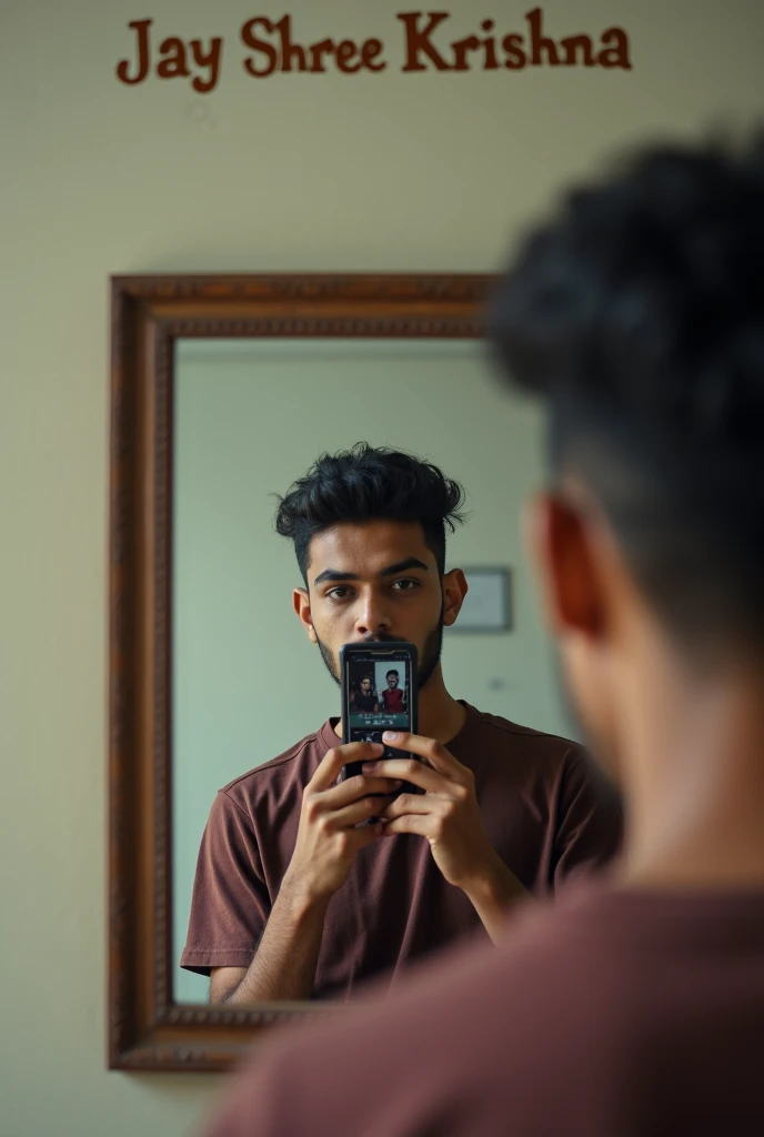 5 pictures of a guy taking mirror selfie hiding his face with phone tamil nadu good looking guy