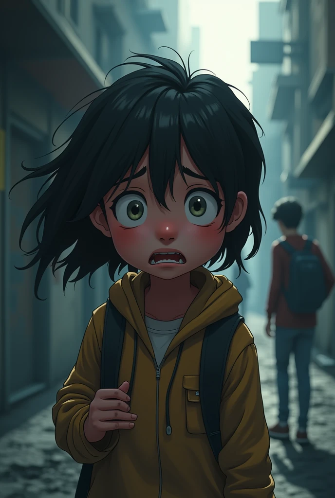 A teenager arriving late for the national exam 
