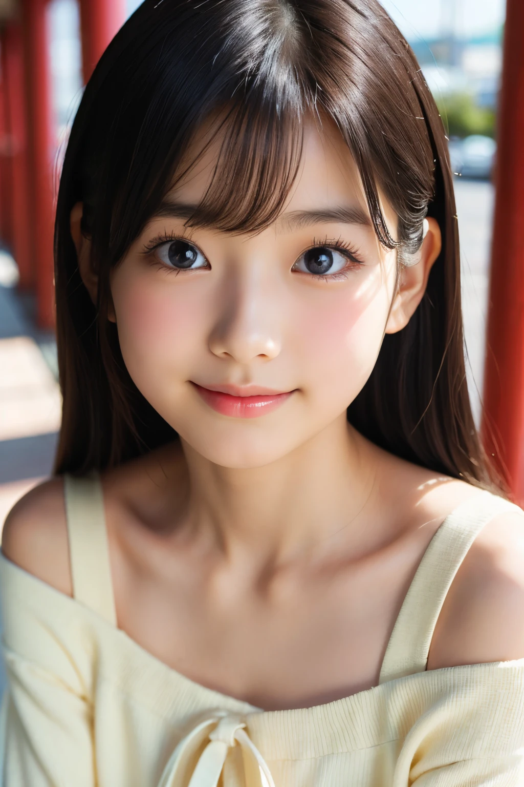 A close up of a woman with long hair wearing a yellow top - SeaArt AI