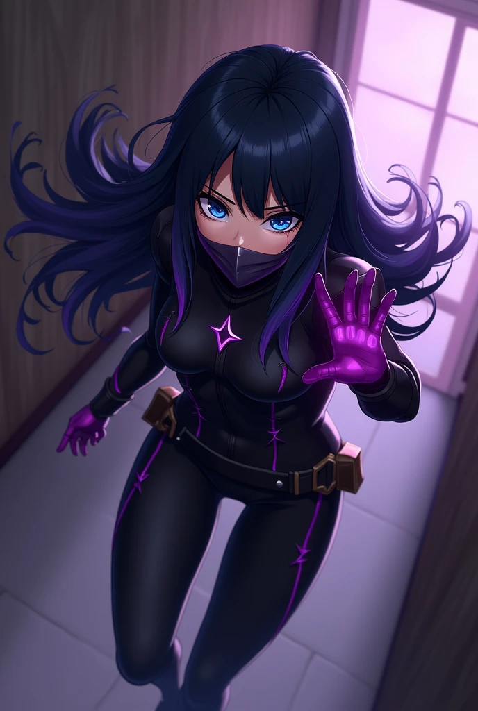 ultra-detailed, Explicit, Beautiful body, Beautiful Nose, Beautiful character design, perfect eyes, perfect face, ultra highres, 4K, beautiful legs, perfect legs, Nice hands, Perfect hand, Masterpiece, Best Quality, Highly detailed, illustration, absurdres, perfect anatomy, street fighter, doll suit, shadaloo doll, dollsuit, expressionless, blank eyes, looking at viewer, red gloves, emotionless, black latex, corrution, mind control, female combatant, full body, hypnotized, unhappy trance, full body suit, ribbed bodysuit, both arms at side, obey, perfect female body, extremely glossy latex, hypnosis, hypnoLora, empty eyes, Mind control device, poses, submissive_pose, Slave, hat, necktie, stand up straight, standing, standing at attention, hat, necktie, belt, latex, ribbed bodysuit, thighhighs, garter belt, Fighting Stance, extending the right arm from the shoulder into the air with a straightened hand, military, thigh boots, 1girl, hair ornaments, purple hair, long hair, yellow eyes, Jahy-sama