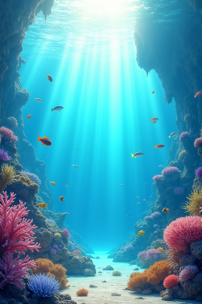 A video "A mesmerizing underwater scene showcasing colorful coral reefs ...