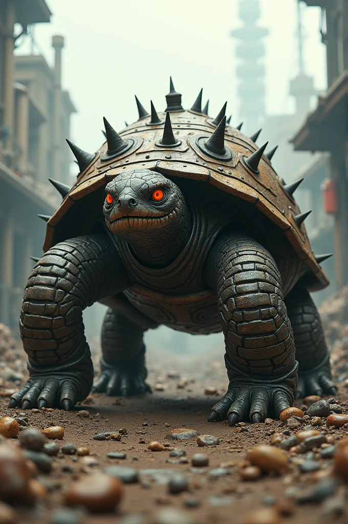 defective toxic monster turtle with lots of blood