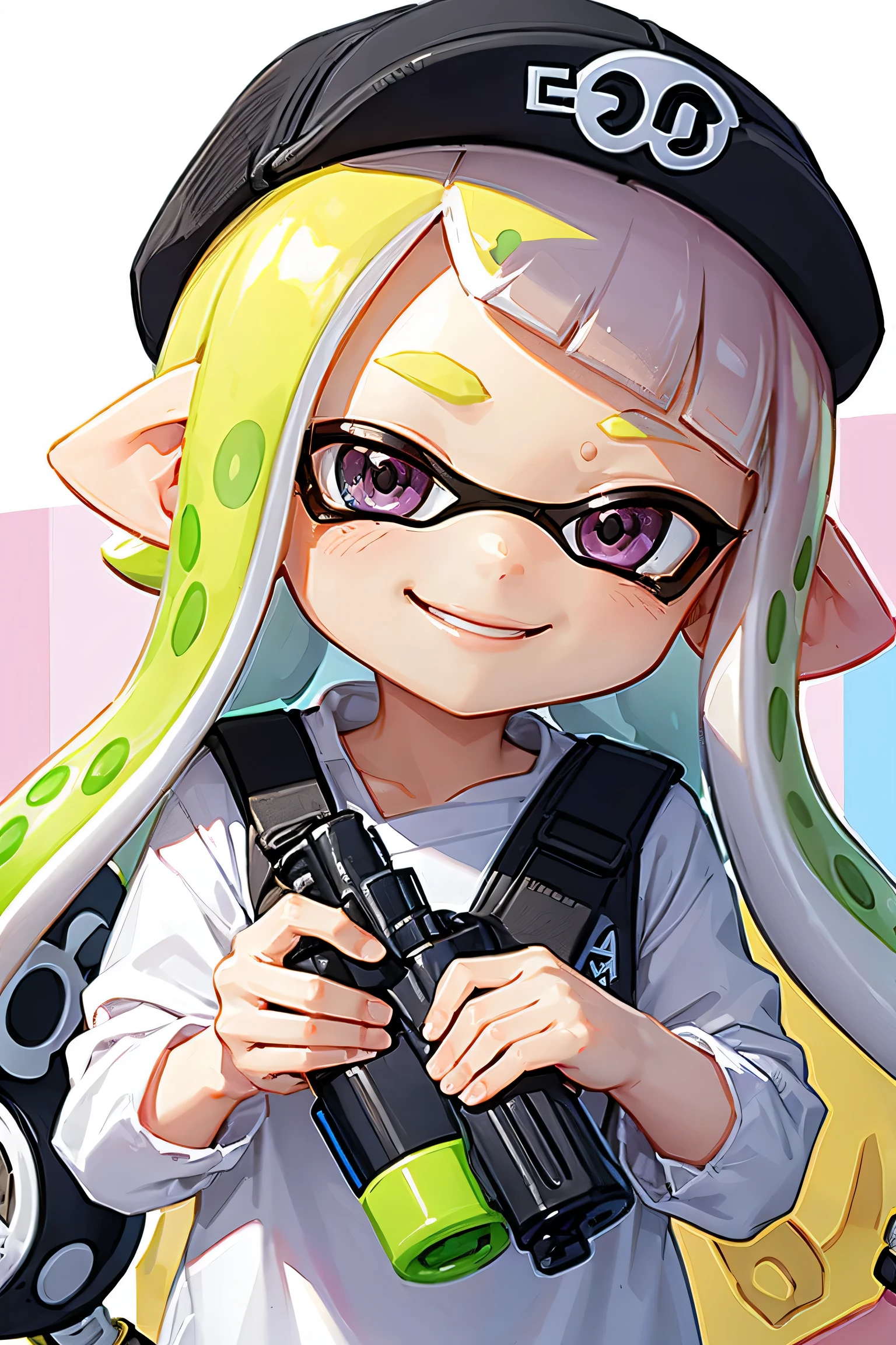 Splatoon、smile、cute、Long Hair、Parted bangs